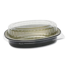 Pactiv Evergreen Classic Carry-Out Containers, 16 oz, 6.88 x 4.56 x 3, Black/Gold, 100/Carton