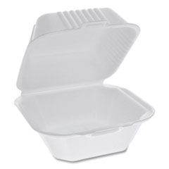 Pactiv Evergreen Foam Hinged Lid Containers, Sandwich, 5.75 x 5.75 x 3.25, White, 504/Carton