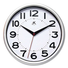 Infinity Instruments Metro Wall Clock, 9" Diameter, Silver Case, 1 AA (sold separately)