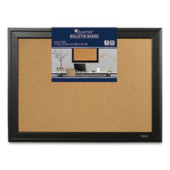 Quartet® Cork Bulletin Board with Black Frame, 23 x 17, Natural Surface