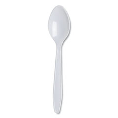 Dixie® Lightweight Polystyrene Cutlery, Teaspoon, White, 1,000/Carton