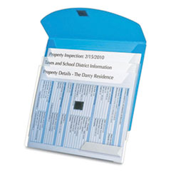 Oxford™ 4-Pocket Envelope Folder, 3-Hole Punched, Letter Size, Blue/Translucent