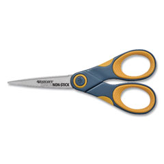 Westcott® Titanium Bonded Scissors, 5" Long, Gray/Orange Straight Handle
