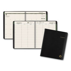 AT-A-GLANCE® Recycled Weekly Vertical-Column Format Appointment Book, 8.75 x 7, Black Cover, 12-Month (Jan to Dec): 2023