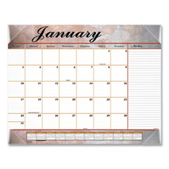 AT-A-GLANCE® Marbled Desk Pad, Marbled Artwork, 22 x 17, White/Multicolor Sheets, Clear Corners, 12-Month (Jan to Dec): 2022