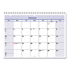 AT-A-GLANCE® QuickNotes Desk/Wall Calendar, 3-Hole Punched, 11 x 8, White/Blue/Yellow Sheets, 12-Month (Jan to Dec): 2024
