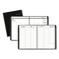 AT-A-GLANCE® Recycled Weekly Vertical-Column Format Appointment Book, 11 x 8.25, Black Cover, 12-Month (Jan to Dec): 2023