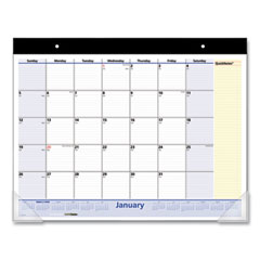 AT-A-GLANCE® QuickNotes Desk Pad, 22 x 17, White/Blue/Yellow Sheets, Black Binding, Clear Corners, 13-Month (Jan to Jan): 2024 to 2025