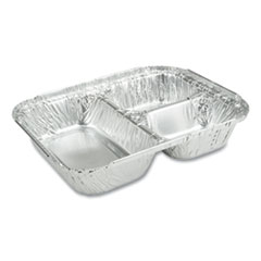 Durable Packaging 3-Compartment Oblong Aluminum Foil Container