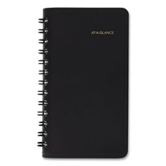 AT-A-GLANCE® Weekly Planner, 4.5 x 2.5, Black Cover, 12-Month (Jan to Dec): 2022