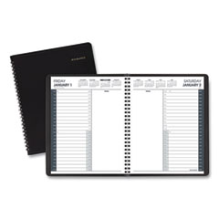 AT-A-GLANCE® 24-Hour Daily Appointment Book, 8.75 x 7, Black Cover, 12-Month (Jan to Dec): 2023