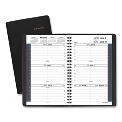 AT-A-GLANCE® Weekly Block Format Appointment Book Ruled for Hourly Appointments, 8 x 5, Black Cover, 12-Month (Jan to Dec): 2024