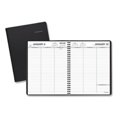 AT-A-GLANCE® Weekly Planner Ruled for Open Scheduling, 8.75 x 6.75, Black Cover, 12-Month (Jan to Dec): 2024