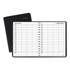 AT-A-GLANCE® Four-Person Group Daily Appointment Book, 11 x 8, Black Cover, 12-Month (Jan to Dec): 2024