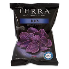 TERRA® Real Vegetable Chips Blue, Blues Sea Salt, 1 oz Bag, 24 Bags/Box, Delivered in 1-4 Business Days