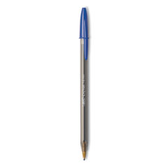 BIC® Cristal Xtra Bold Ballpoint Pen, Stick, Bold 1.6 mm, Blue Ink, Clear Barrel, 24/Pack