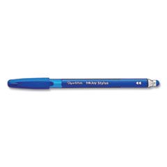 Paper Mate® InkJoy 100 Ballpoint Pen/Stylus, Stick, Medium 1 mm, Blue Ink, Blue Barrel, 12/Pack