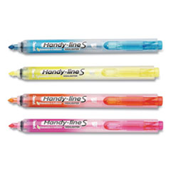 Pentel® Ultra-Slim Handy-line S Retractable/Refillable Highlighters, Assorted Ink Colors, Chisel Tip, Assorted Barrel Colors, 4/PK
