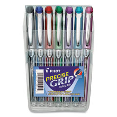 Precise Grip Roller Ball Pen, Stick, Extra-Fine 0.5 mm, Assorted Ink and Barrel Colors, 7/Pack