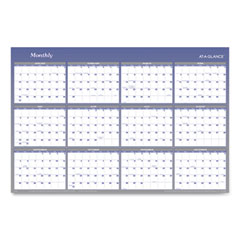 AT-A-GLANCE® Vertical/Horizontal Erasable Quarterly/Monthly Wall Planner, 32 x 48, 12-Month (Jan to Dec): 2024