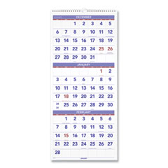Deluxe Three-Month Reference Wall Calendar, Vertical Orientation, 12 x 27, White Sheets, 14-Month (Dec to Jan): 2021 to 2023