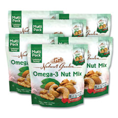 Nature's Garden Omega-3 Nut Mix, 1 oz Pouch, 7 Pouches/Pack, 6 Packs/Carton, Ships in 1-3 Business Days