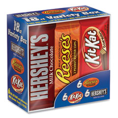 Hershey®'s Full Size Chocolate Candy Bar Variety Pack, Assorted 1.5 oz Bar, 18 Bars/Box, Delivered in 1-4 Business Days
