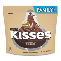 Hershey®'s KISSES Milk Chocolate with Almonds, Family Pack, 16 oz Bag, Delivered in 1-4 Business Days