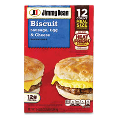 Jimmy Dean® Biscuit Breakfast Sandwich, Sausage, Egg and Cheese, 54 oz, 12/Box, Delivered in 1-4 Business Days