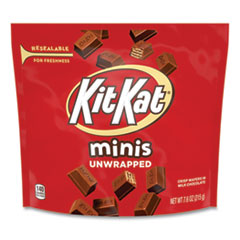 Kit Kat® Minis Unwrapped Wafer Bars, 7.6 oz Bag, Milk Chocolate, 3/Pack, Ships in 1-3 Business Days