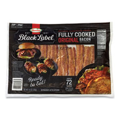 Hormel® Black Label® Fully Cooked Bacon, Original, 9.5 oz Package, Approximately 72 Slices/Carton, Ships in 1-3 Business Days
