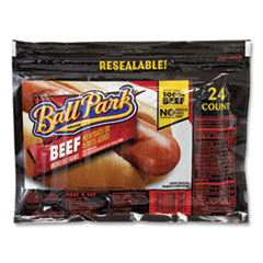 Ball Park Brand Beef Franks Hot Dogs, 45 oz Pack, 24/Pack, Delivered in 1-4 Business Days