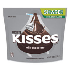 Hershey®'s KISSES, Milk Chocolate Share Pack, Silver Wrappers, 10.8 oz Bag, 3 Bags/Pack, Delivered in 1-4 Business Days
