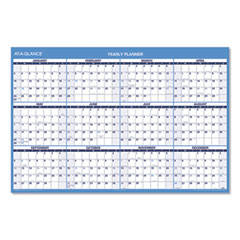 AT-A-GLANCE® Horizontal Reversible/Erasable Wall Planner, 48 x 32, White/Blue Sheets, 12-Month (Jan to Dec): 2022