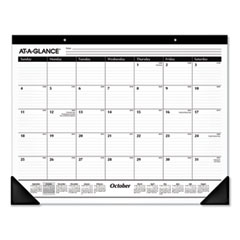 AT-A-GLANCE® Academic Year Ruled Desk Pad, 21.75 x 17, White Sheets, Black Binding, Black Corners, 16-Month (Sept to Dec): 2023 to 2024