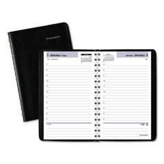 DayMinder Daily Appointment Book, 8 x 5, Black Cover, 12-Month (Jan to Dec): 2024