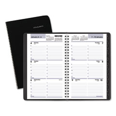 AT-A-GLANCE® DayMinder Block Format Weekly Appointment Book, Tabbed Telephone/Add Section, 8.5 x 5.5, Black, 12-Month (Jan to Dec): 2024
