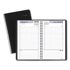 DayMinder Daily Appointment Book, 8.5 x 5.5, Black Cover, 12-Month (Jan ...