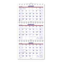 AT-A-GLANCE® Move-A-Page Three-Month Wall Calendar, 12 x 27, White/Red/Blue Sheets, 15-Month (Dec to Feb): 2021 to 2023