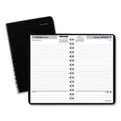 AT-A-GLANCE® DayMinder Daily Appointment Book, 8 x 5, Black Cover, 12-Month (Jan to Dec): 2024