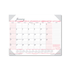 House of Doolittle™ Recycled Monthly Desk Pad Calendar, Breast Cancer Awareness Artwork, 22 x 17, Black Binding/Corners,12-Month (Jan-Dec): 2024