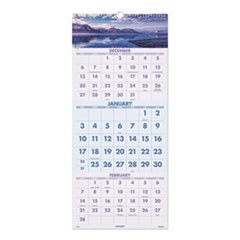 Scenic Three-Month Wall Calendar, 12 x 27, 2020