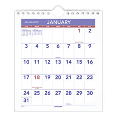 AT-A-GLANCE® Mini Monthly Wall Calendar with Fold-Out Easel, 7 x 8, White Sheets, 12-Month (Jan to Dec): 2024