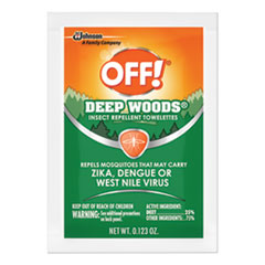 OFF!® Deep Woods Towelette, 0.28 Box, Unscented, 12/Box