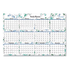Blue Sky® Lindley Laminated Erasable Wall Calendar, Lindley Floral Artwork, 36 x 24, White/Blue/Green Sheets, 12-Month (Jan-Dec): 2023