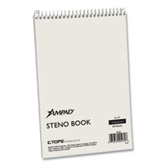 Ampad® Steno Pads, Gregg Rule, White Cover, 60 Green-Tint 6 x 9 Sheets