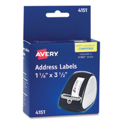 Avery® Thermal Printer Labels, Thermal Printers, 1.13 x 3.5, Clear, 120/Roll, 1 Roll/Pack