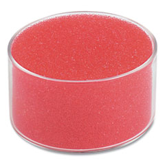 Officemate Sponge and Cup Moistener, 1.5"h x 3"dia, Red
