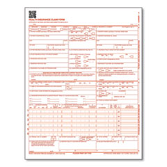 CMS-1500 Health Insurance Claim Form, One-Part (No Copies), 8.5 x 11, 250 Forms Total