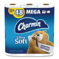 Charmin® Ultra Soft Bathroom Tissue, Septic Safe, 2-Ply, White, 4 x 3.92, 244 Sheets/Roll, 12 Rolls/Pack